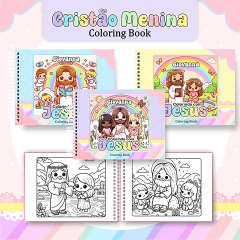 Livro para Colorir Menina Cristão PDF Digital para Imprimir 