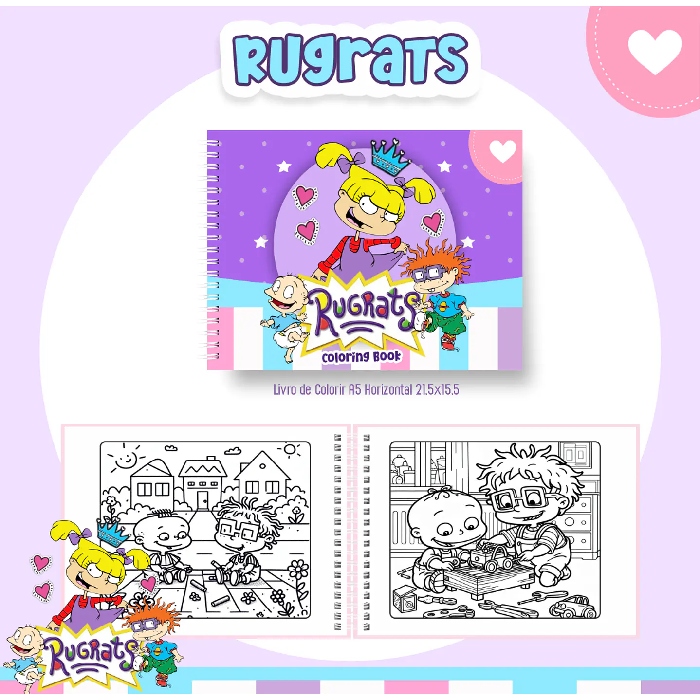 Livro para Colorir Rugrats em PDF - Arquivo Digital 1