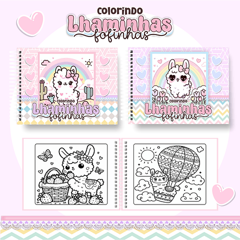 Livro de Colorir Lhaminhas em PDF Digital para Imprimir