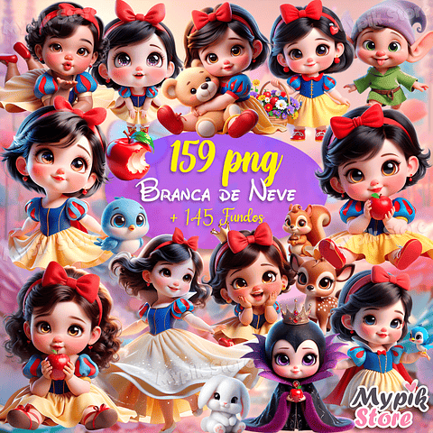 Kit Digital Branca de Neve Baby e os Sete Anões 