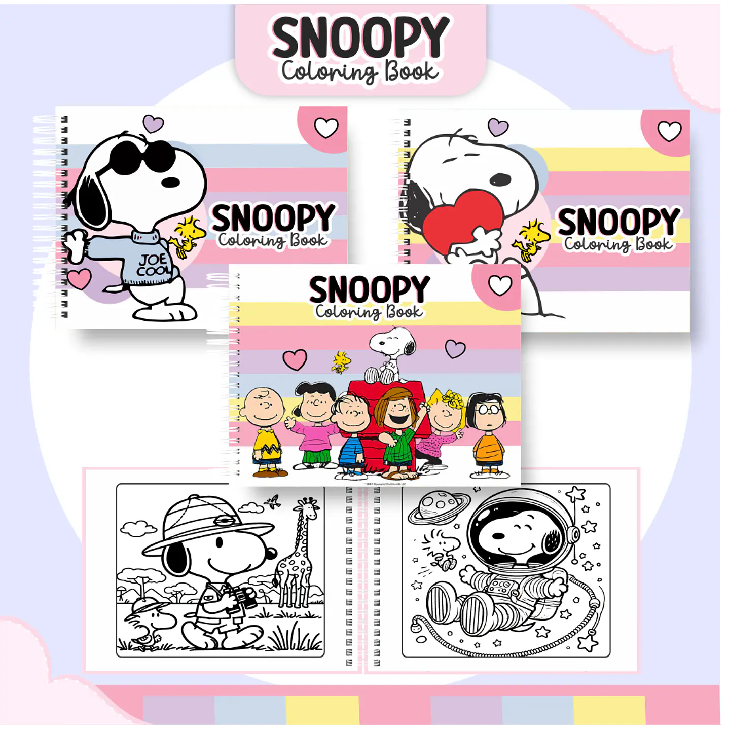 Livro de Colorir Snoopy em PDF Digital para Imprimir 1