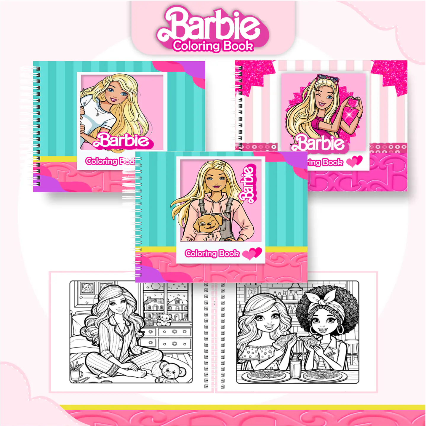 Livro de Colorir Barbie em PDF Digital para Imprimir 1
