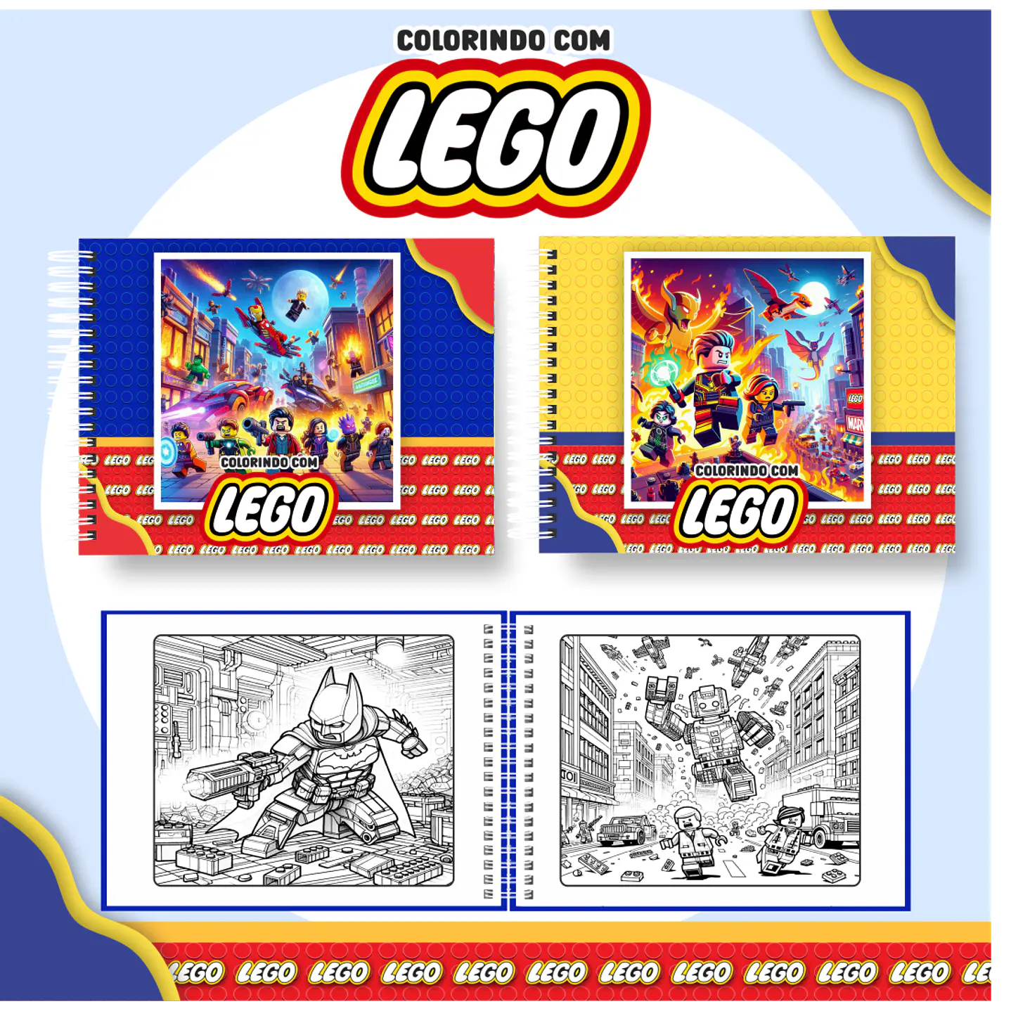 Livro de Colorir Lego em PDF Digital para Imprimir 1