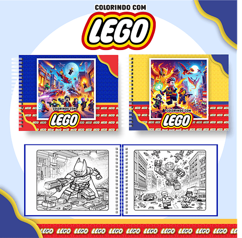 Livro de Colorir Lego em PDF Digital para Imprimir