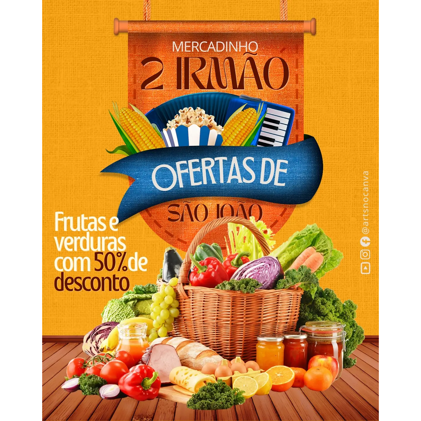 90 Modelos de Artes para Festa Junina - Editável com Canva 17