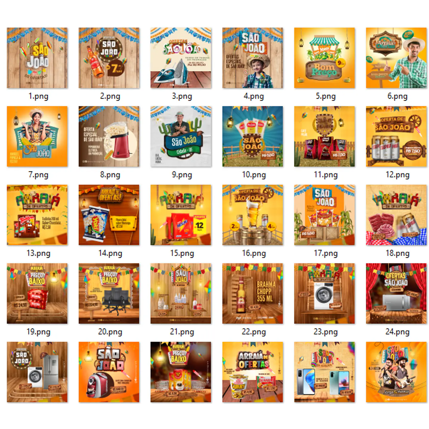 90 Modelos de Artes para Festa Junina - Editável com Canva 21