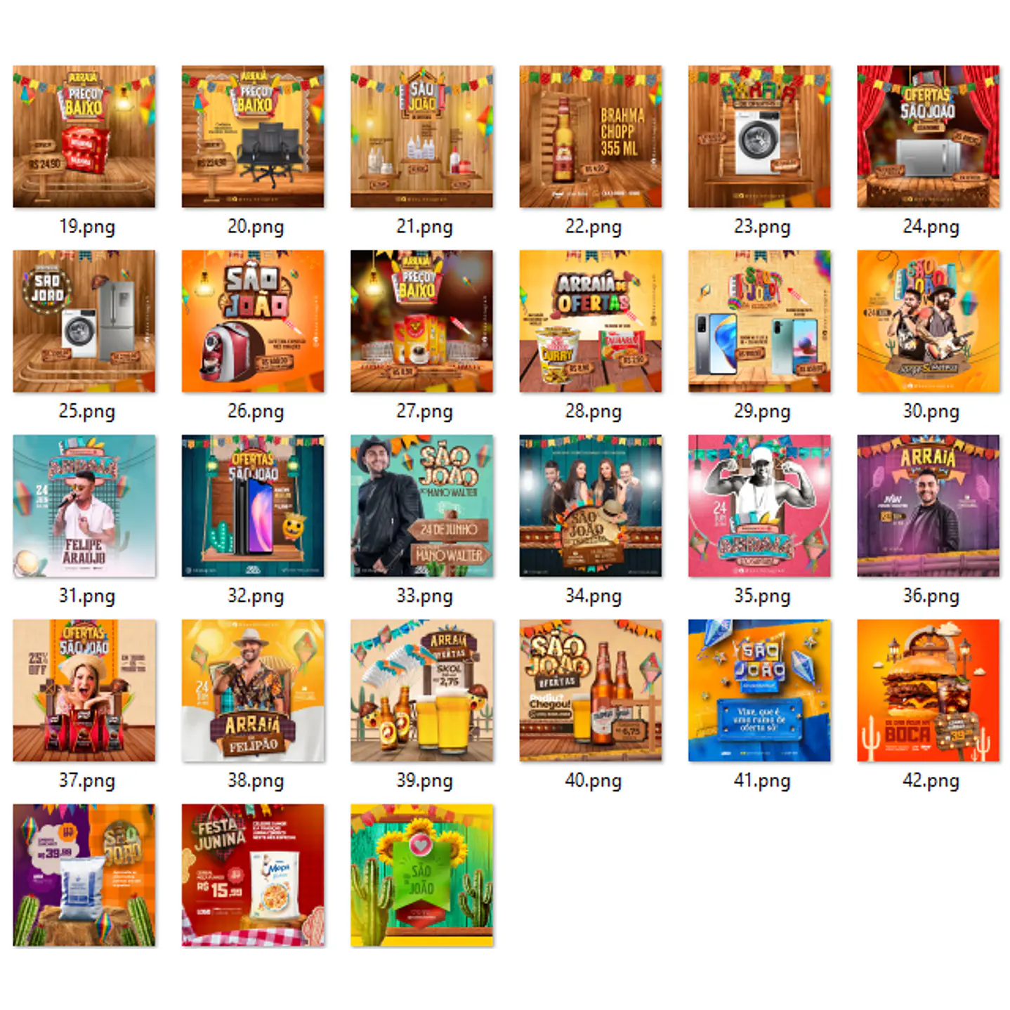 90 Modelos de Artes para Festa Junina - Editável com Canva 22
