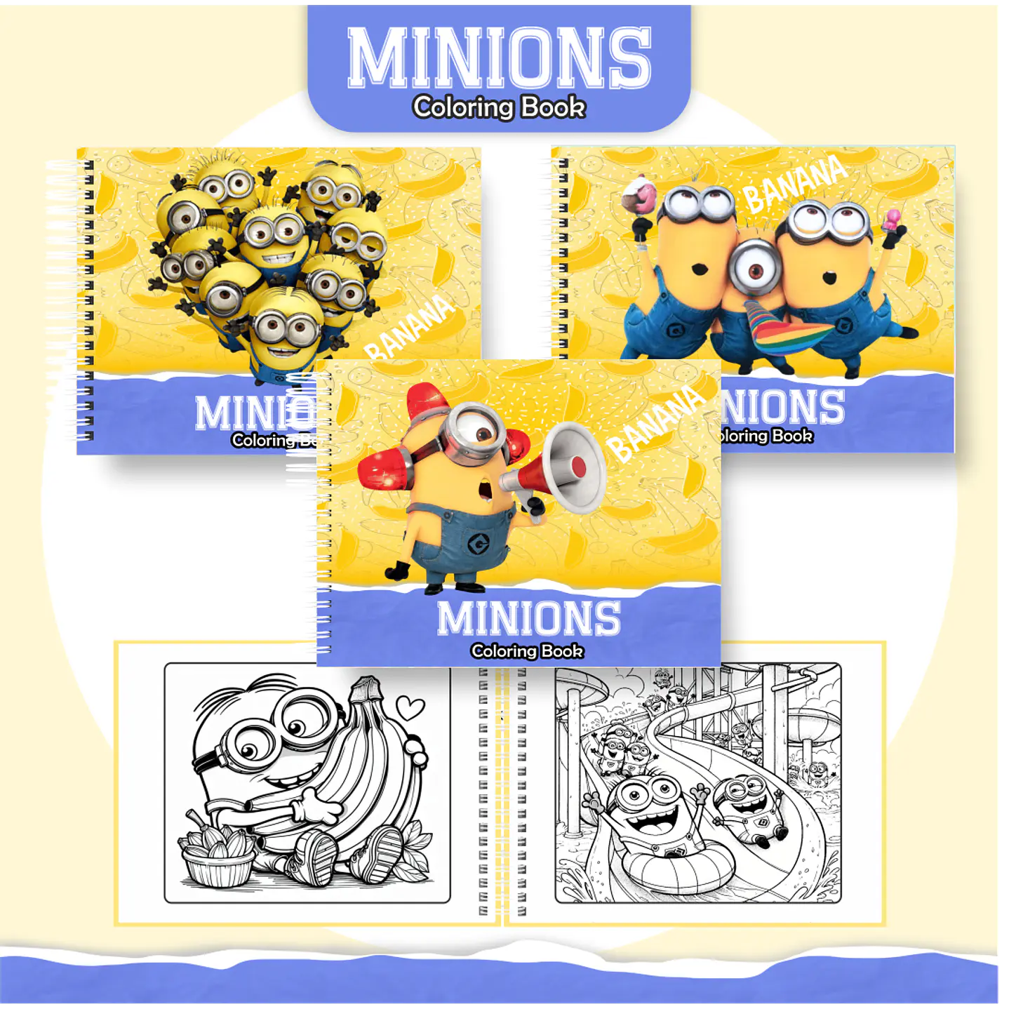 Livro de Colorir Minions em PDF Digital para Imprimir 1
