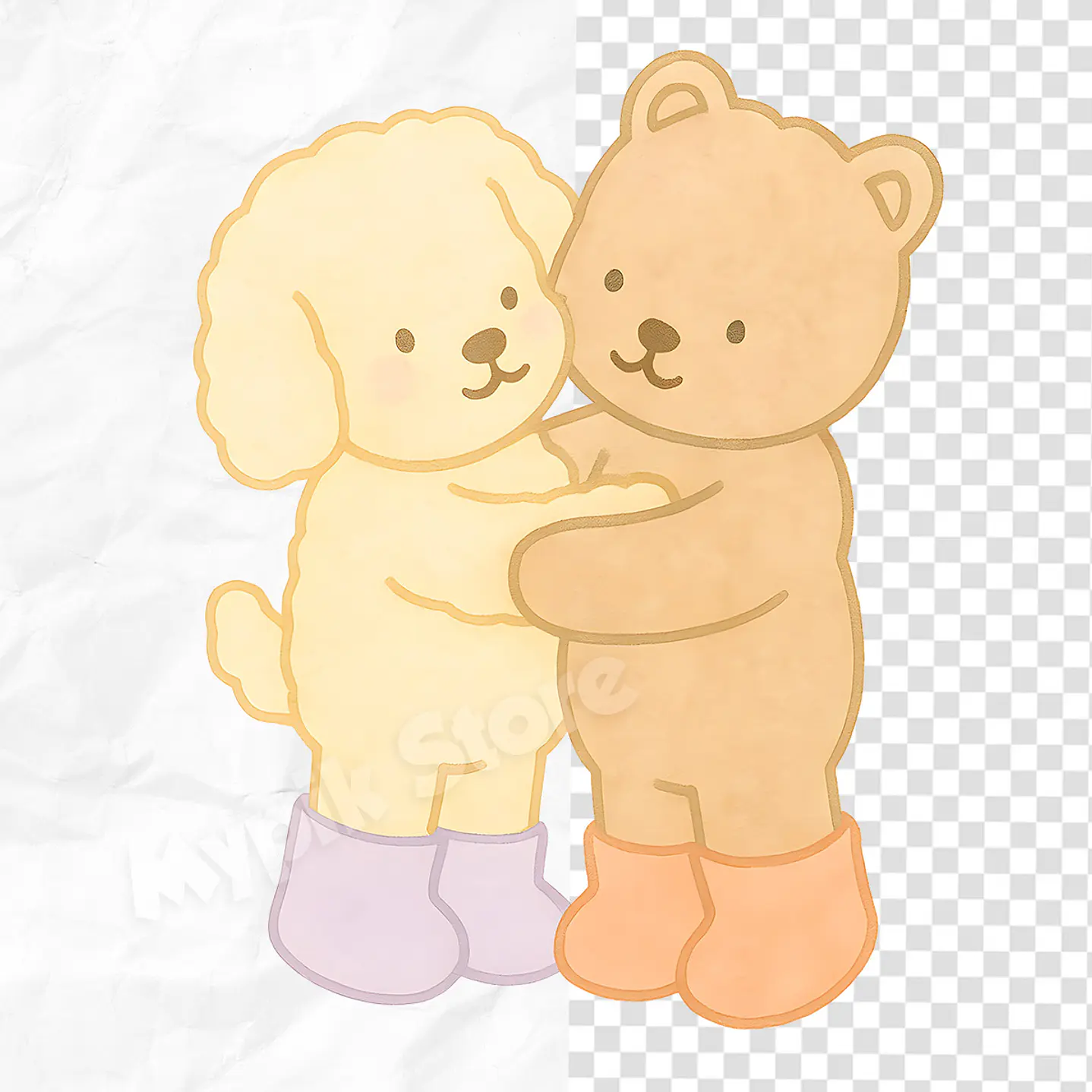 Kit Digital Bobbie Goods em Aquarela PNG e Fundos Exclusivos 3