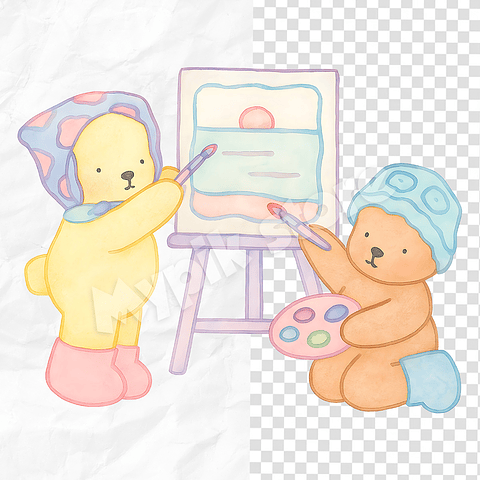 Kit Digital Bobbie Goods em Aquarela PNG e Fundos Exclusivos