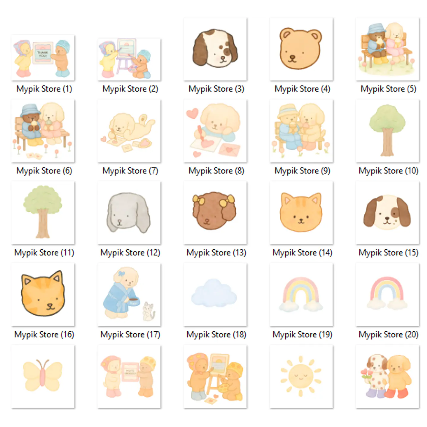 Kit Digital Bobbie Goods em Aquarela PNG e Fundos Exclusivos 5