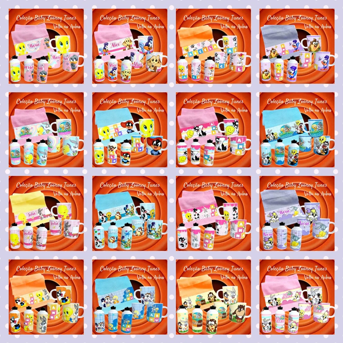 Kit Sublimação Baby Looney Tunes para Produtos Personalizados  2