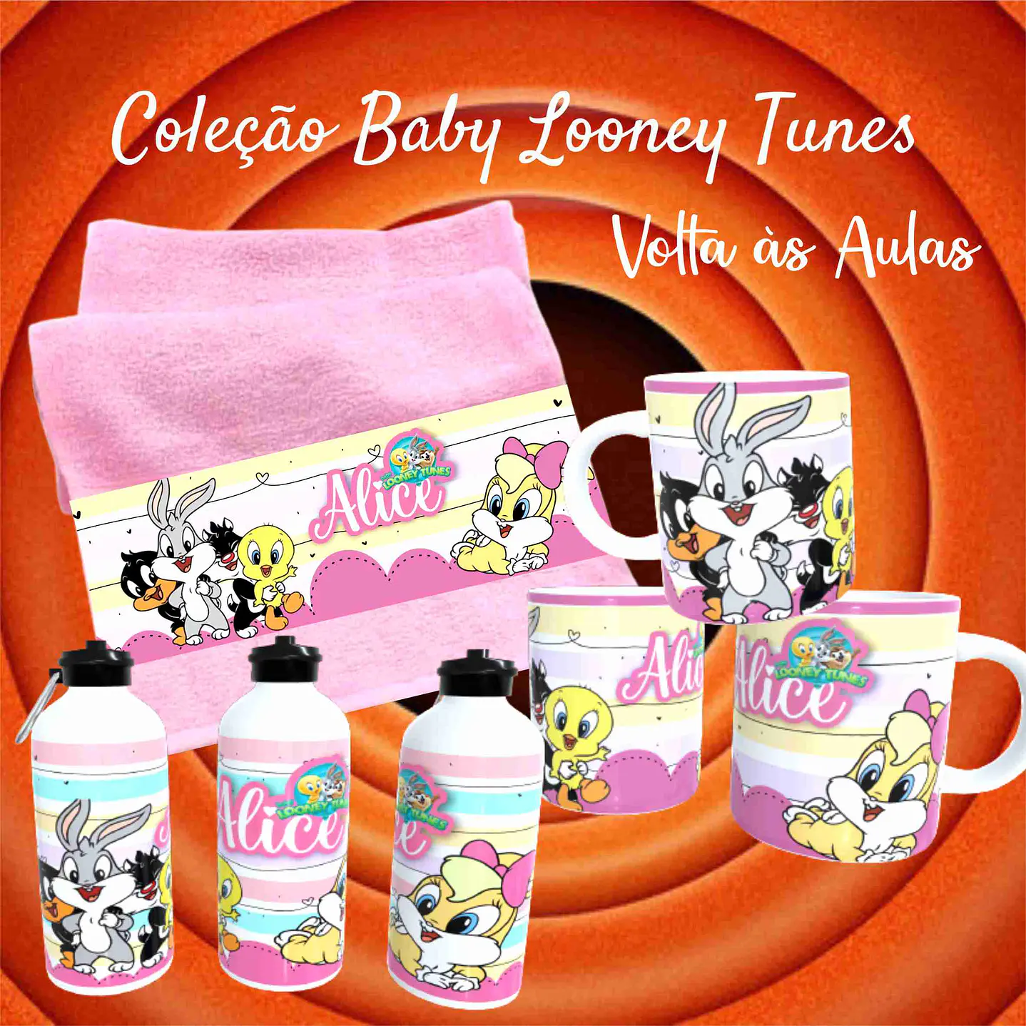 Kit Sublimação Baby Looney Tunes para Produtos Personalizados  5