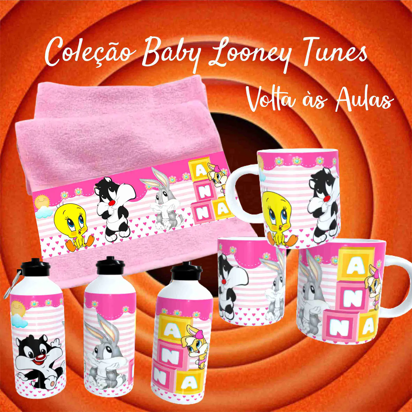 Kit Sublimação Baby Looney Tunes para Produtos Personalizados  7