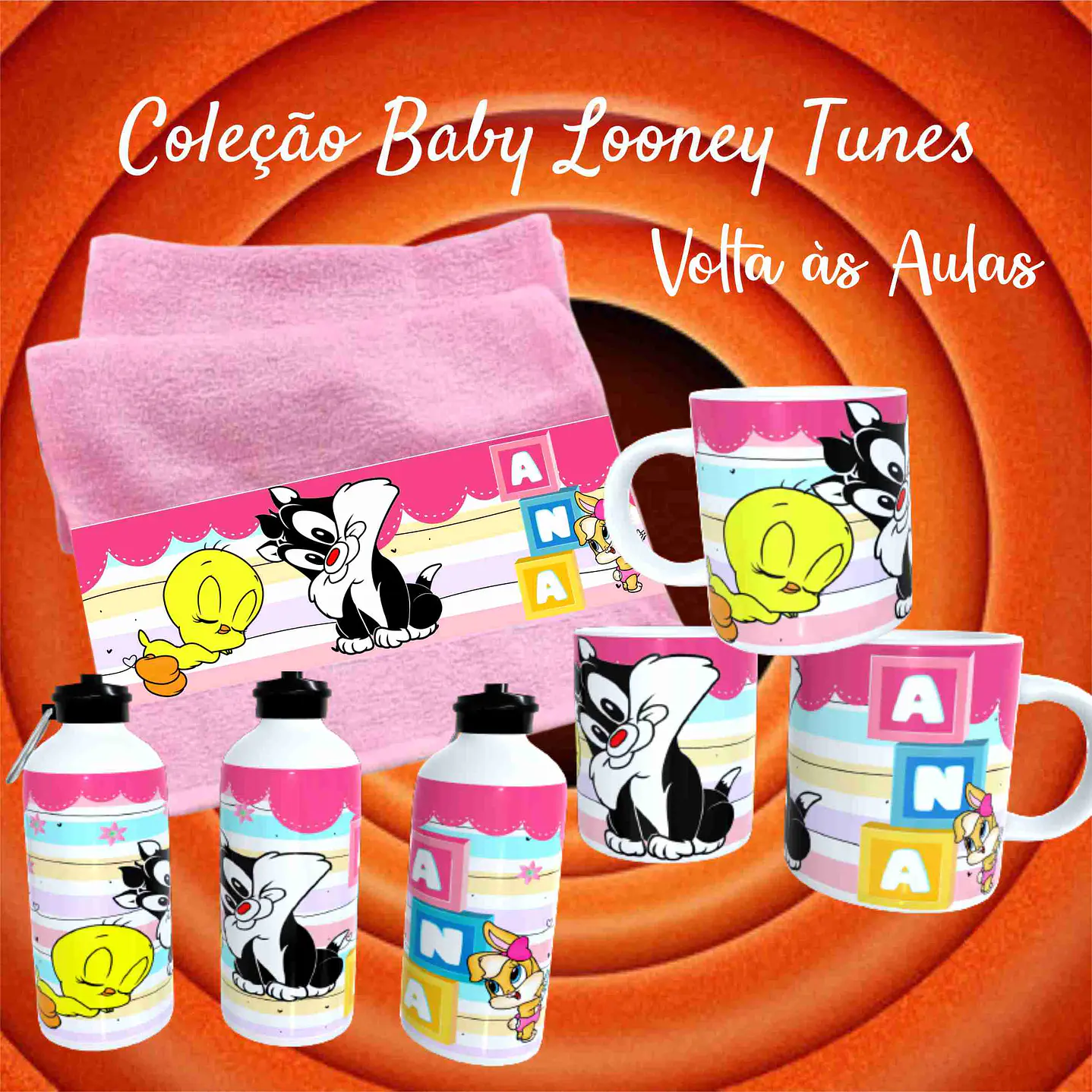 Kit Sublimação Baby Looney Tunes para Produtos Personalizados  9