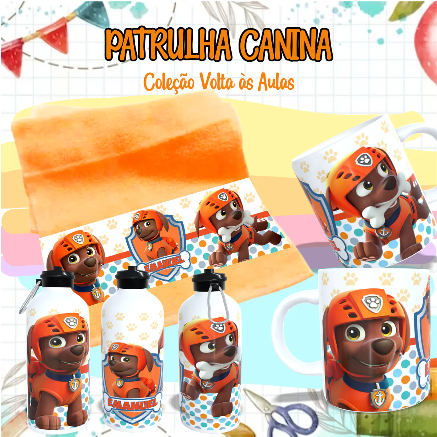 Kit Digital Sublimação Patrulha Canina - Volta às Aulas 6