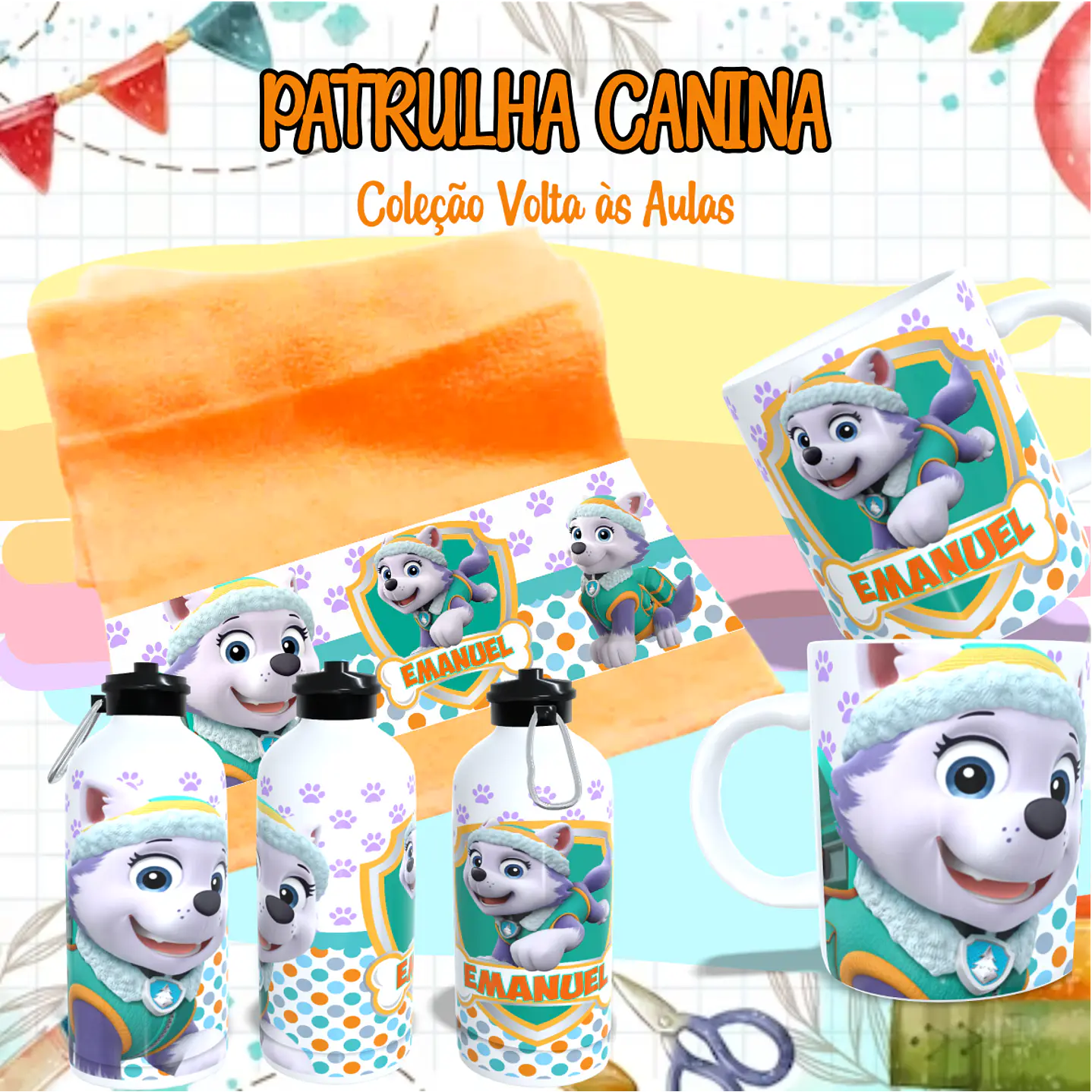 Kit Digital Sublimação Patrulha Canina - Volta às Aulas 8