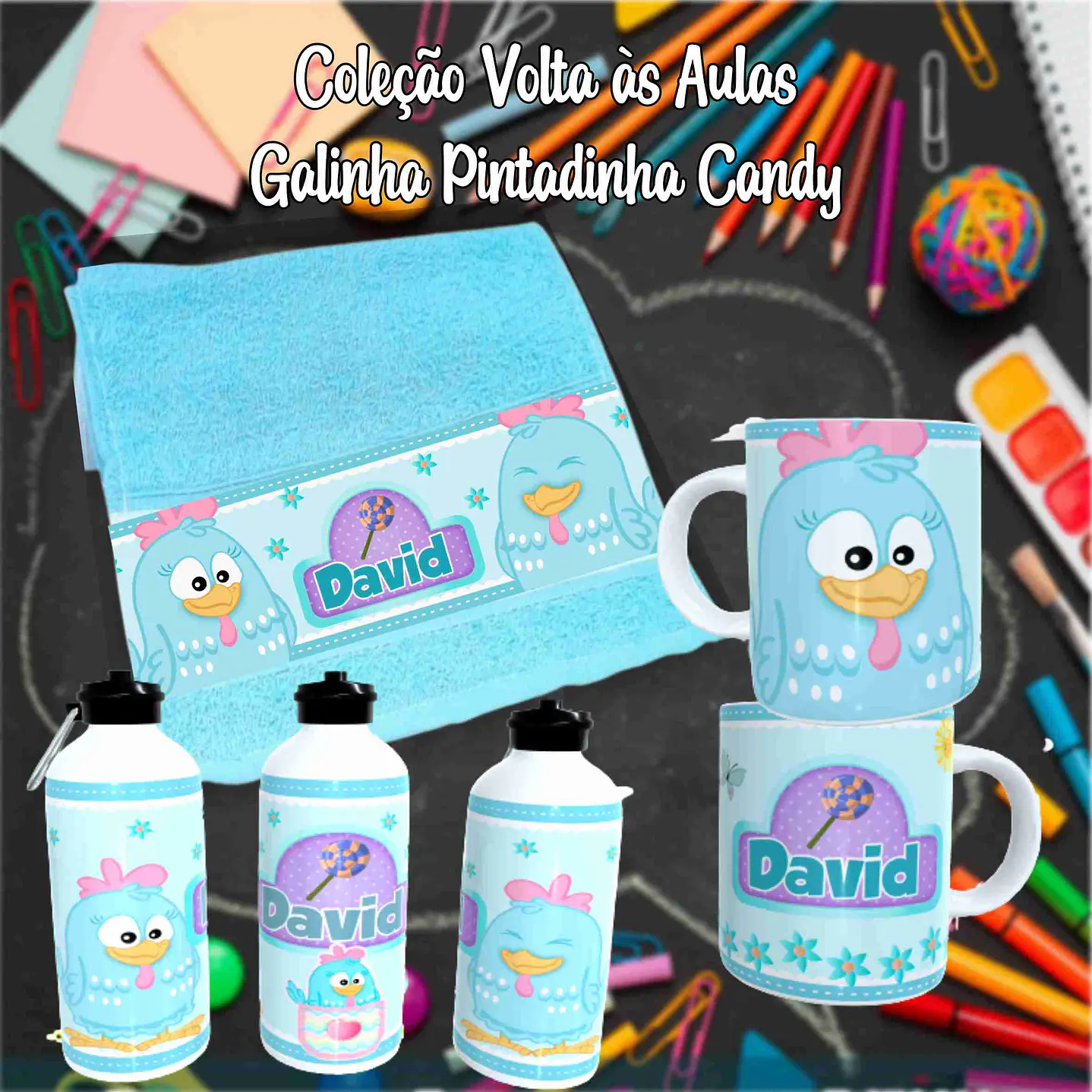 Kit Digital Galinha Pintadinha Candy - Sublimação Volta às Aulas 3