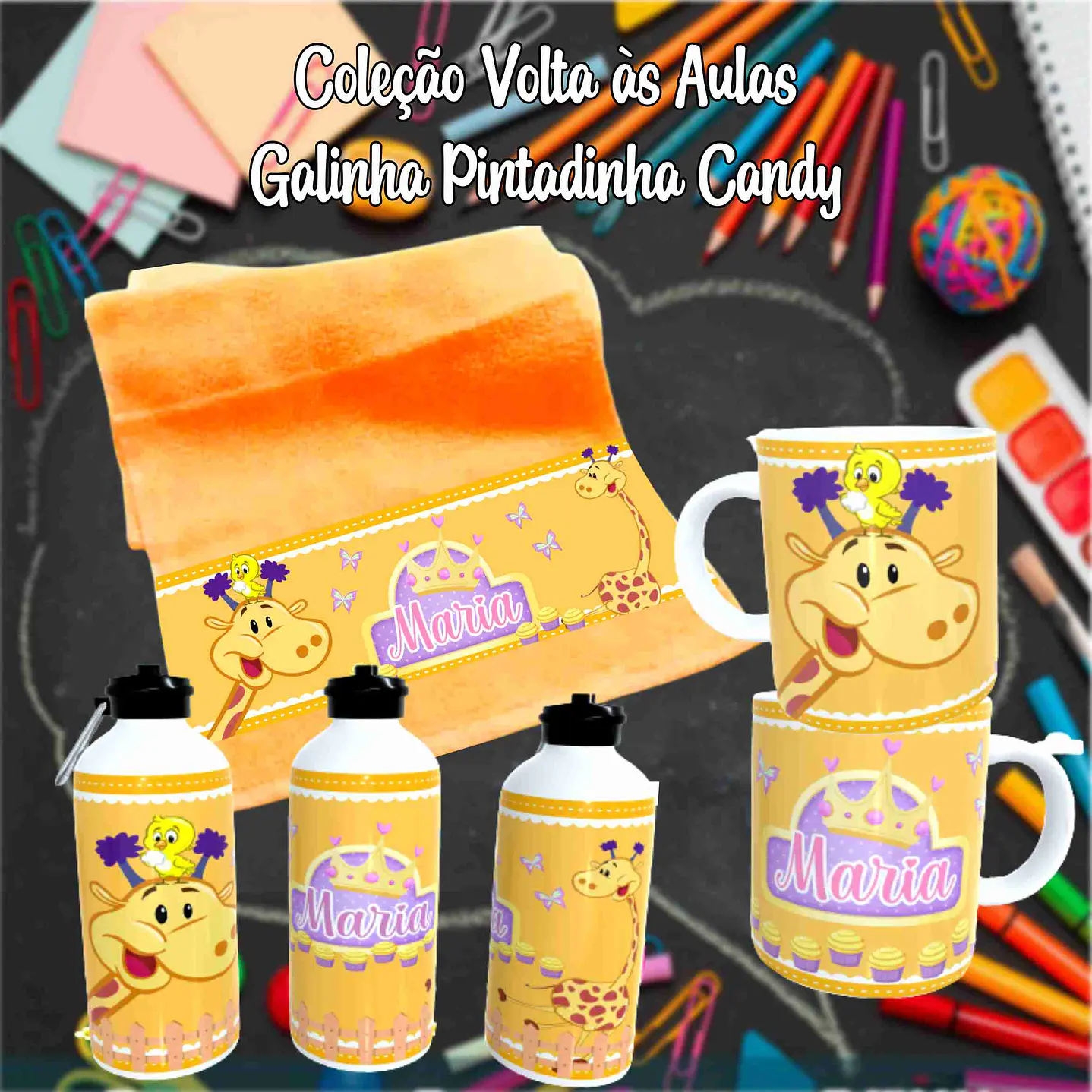 Kit Digital Galinha Pintadinha Candy - Sublimação Volta às Aulas 7