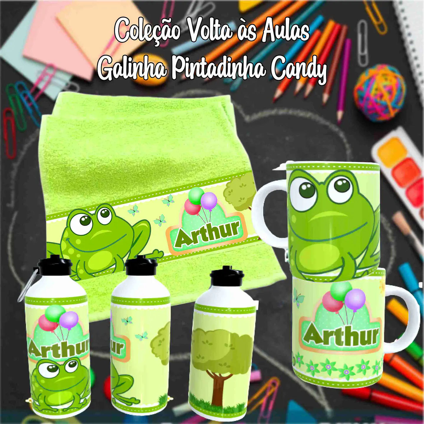 Kit Digital Galinha Pintadinha Candy - Sublimação Volta às Aulas 10