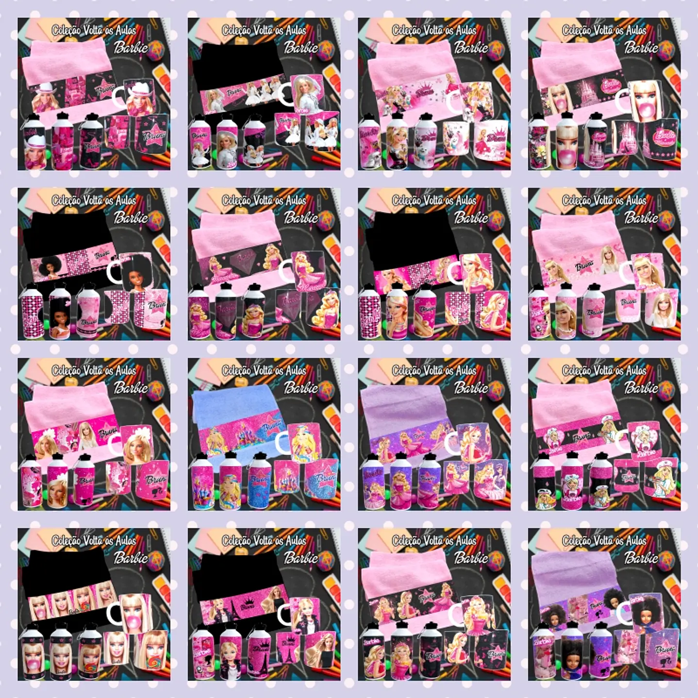 Kit Digital Barbie Sublimação - Volta às Aulas 1