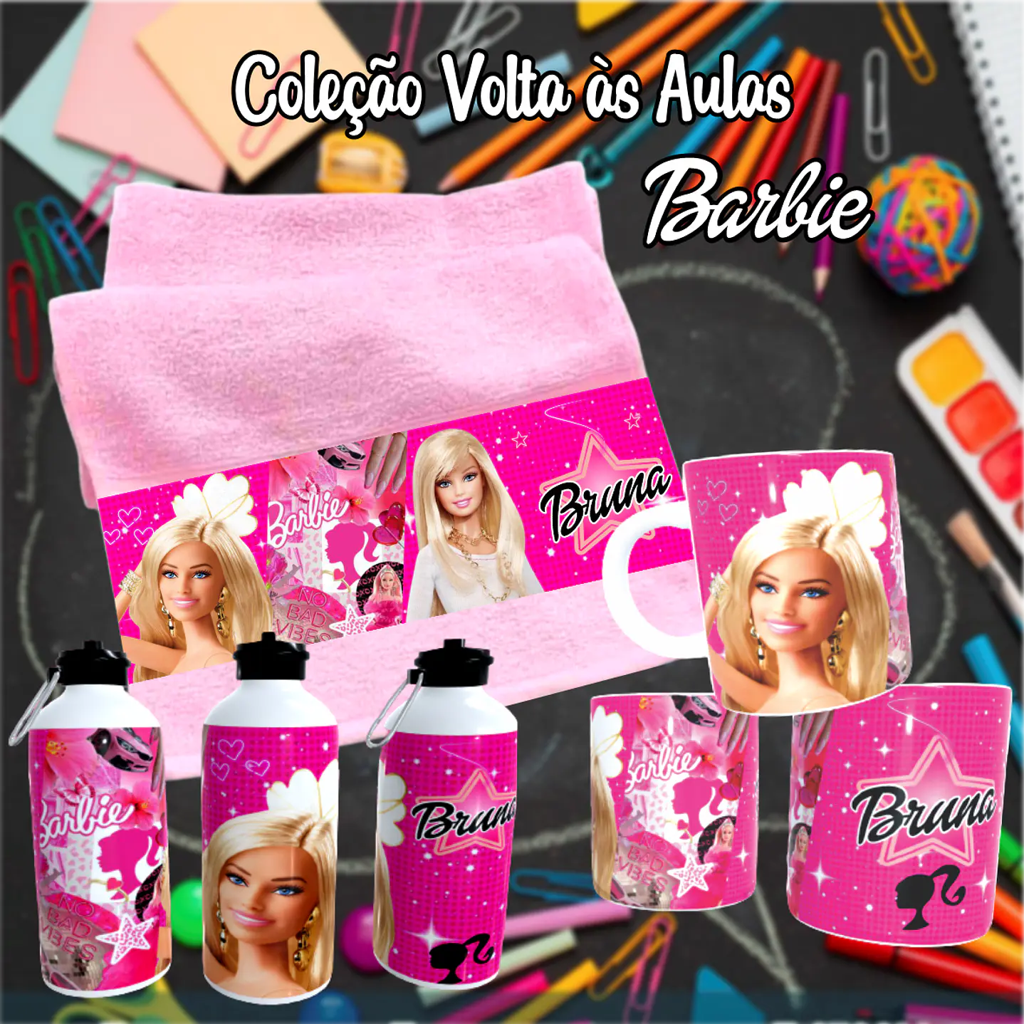 Kit Digital Barbie Sublimação - Volta às Aulas 3