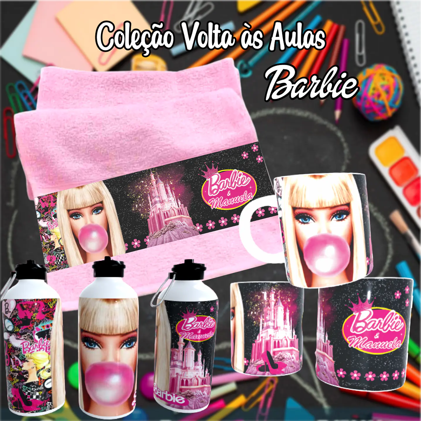 Kit Digital Barbie Sublimação - Volta às Aulas 5