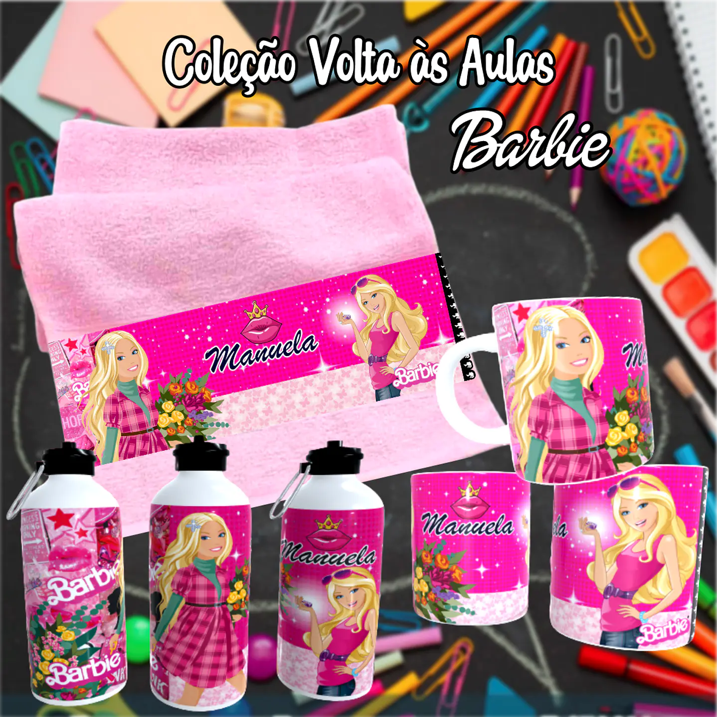 Kit Digital Barbie Sublimação - Volta às Aulas 6