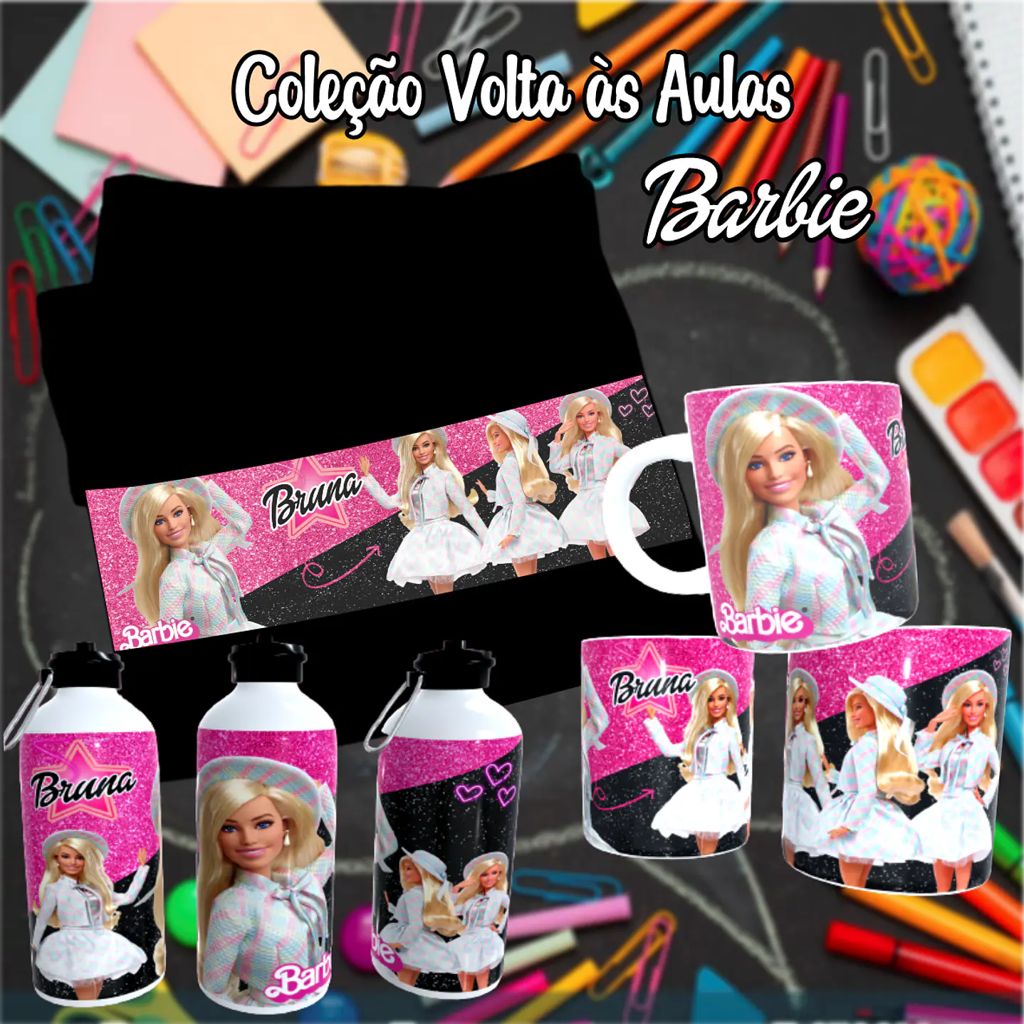 Kit Digital Barbie Sublimação - Volta às Aulas 7