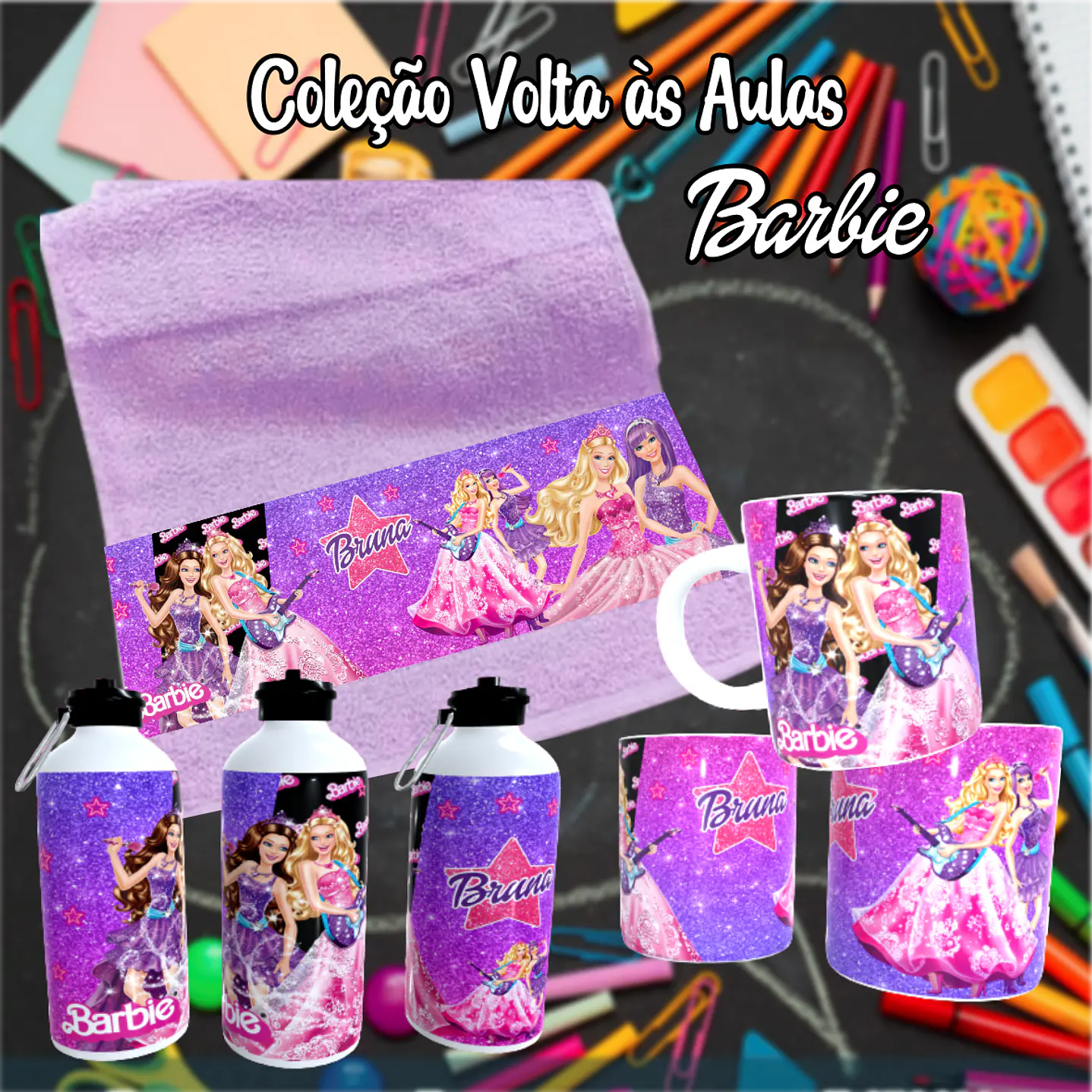 Kit Digital Barbie Sublimação - Volta às Aulas 8