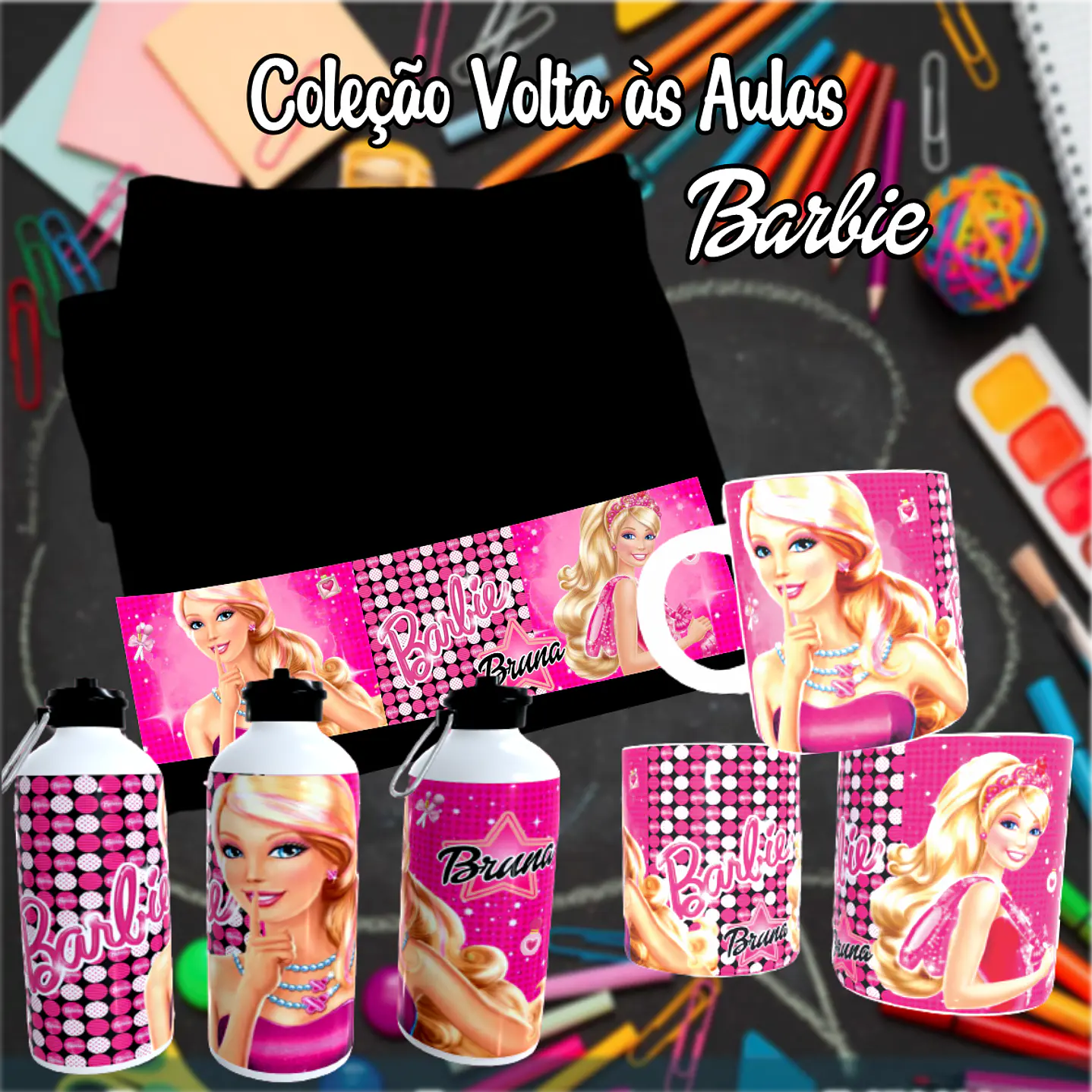 Kit Digital Barbie Sublimação - Volta às Aulas 9