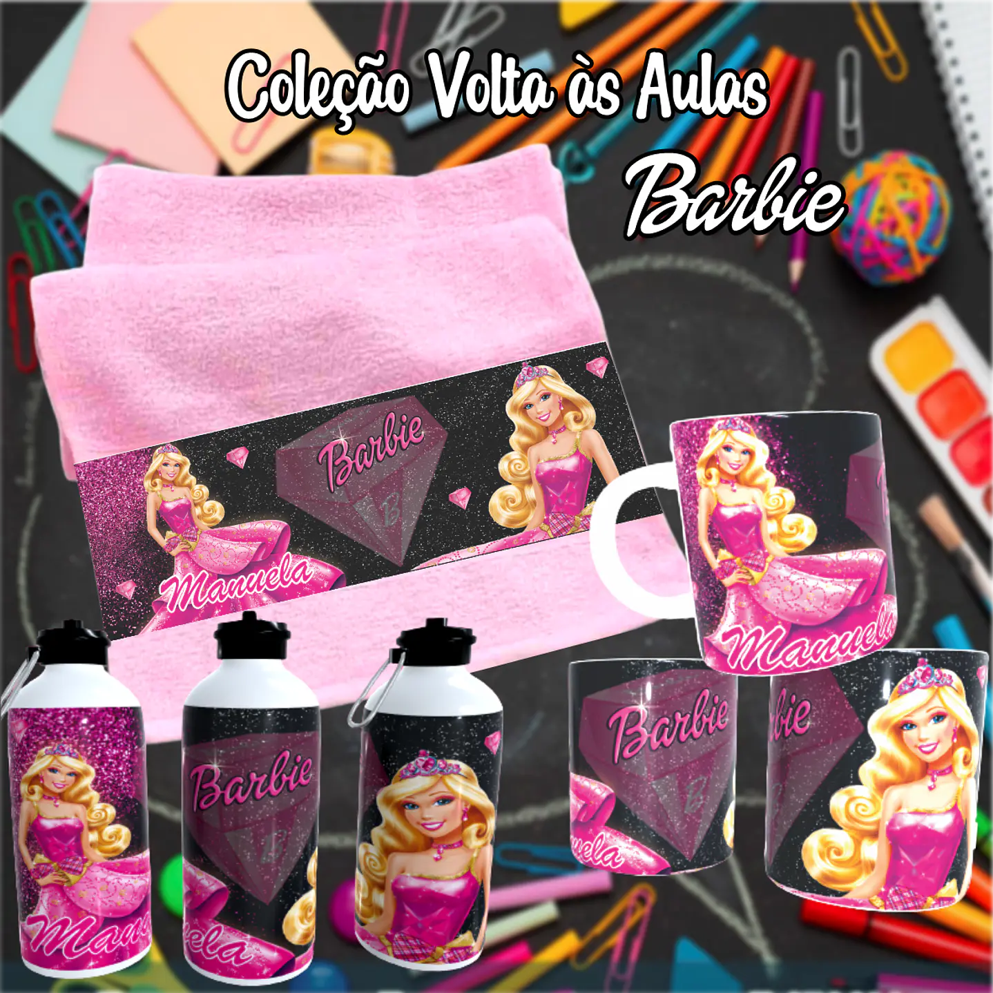 Kit Digital Barbie Sublimação - Volta às Aulas 10