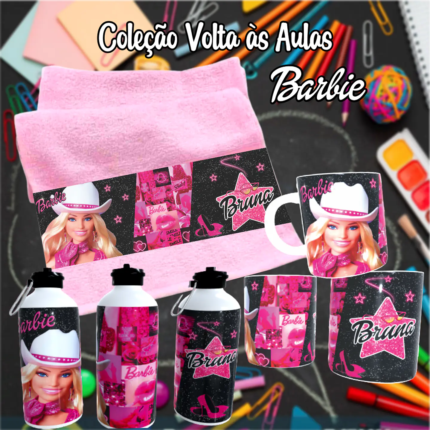 Kit Digital Barbie Sublimação - Volta às Aulas 11