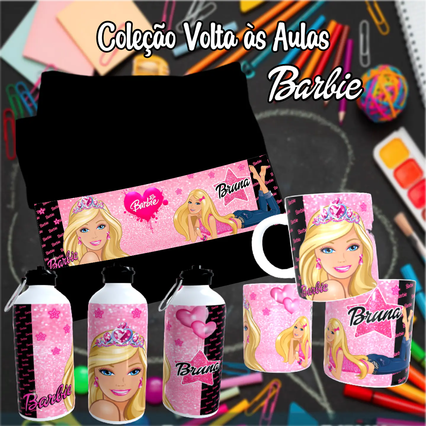 Kit Digital Barbie Sublimação - Volta às Aulas 12