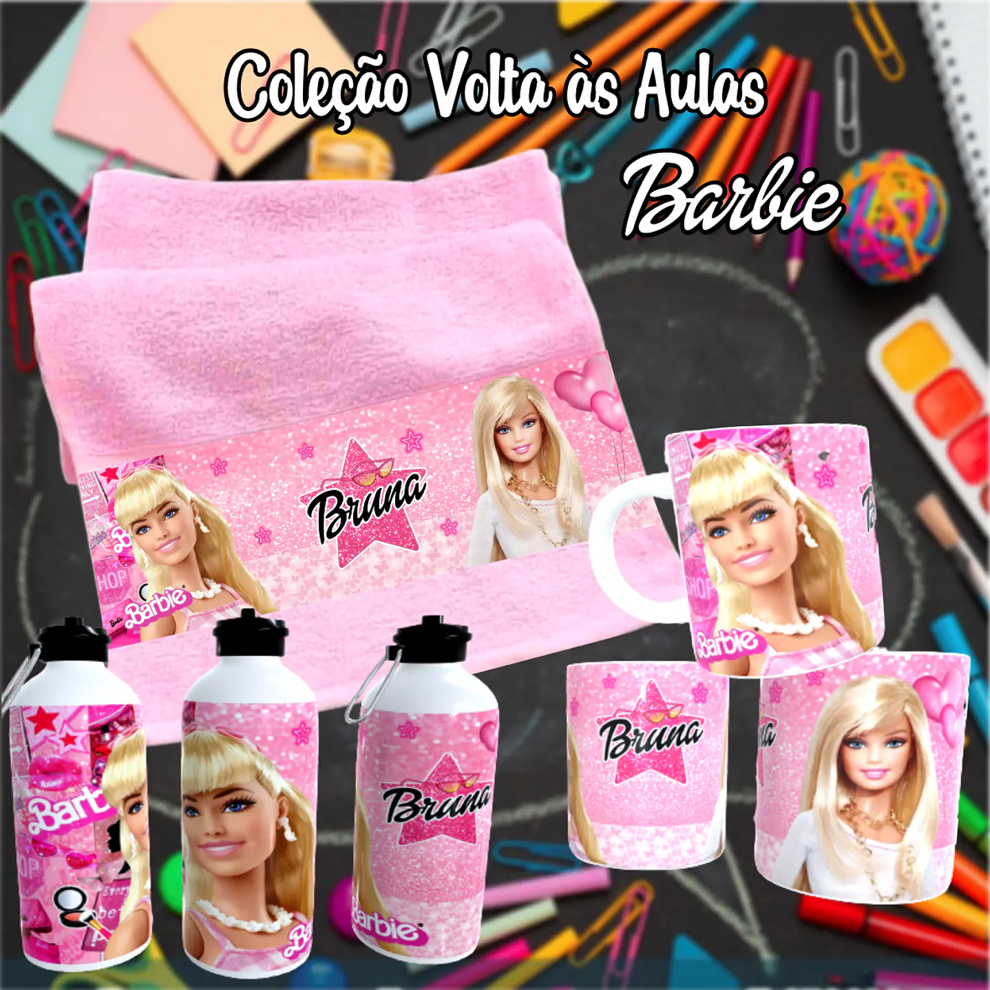 Kit Digital Barbie Sublimação - Volta às Aulas 13