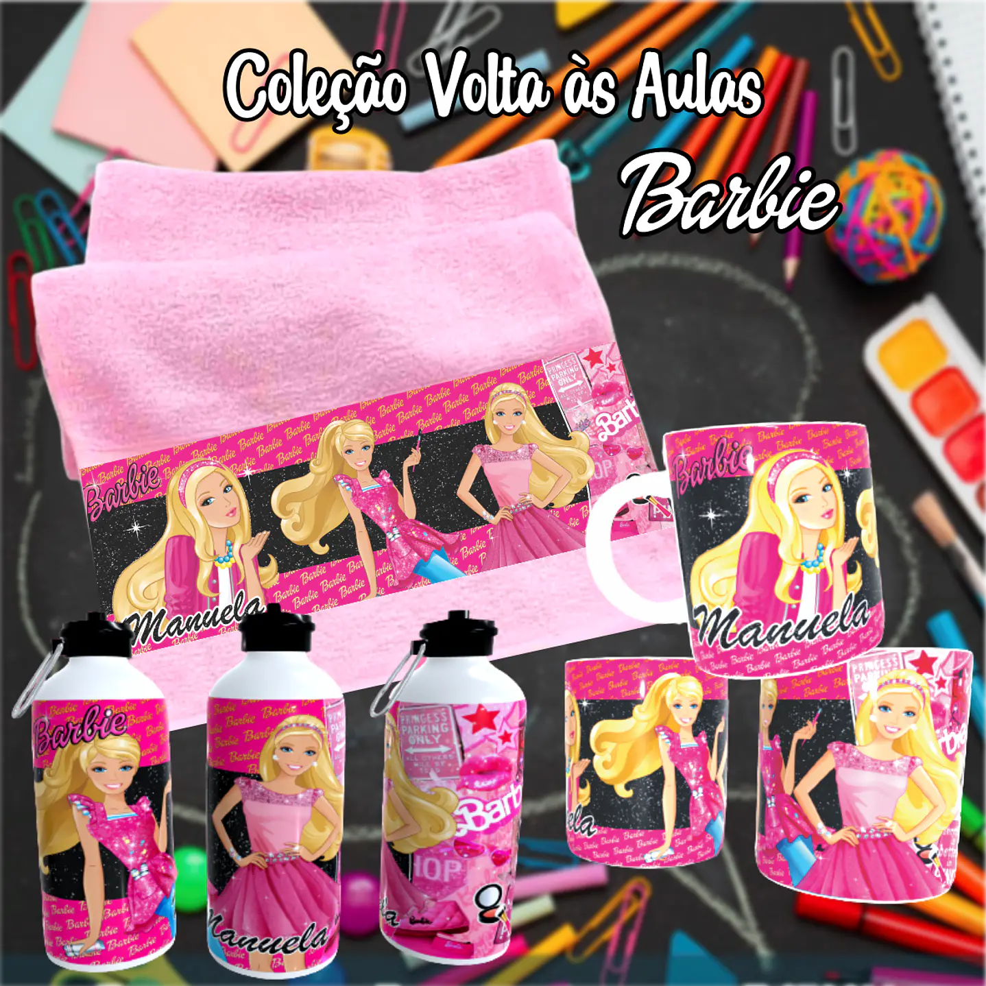 Kit Digital Barbie Sublimação - Volta às Aulas 14