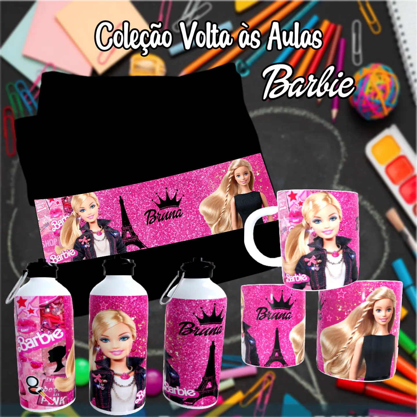 Kit Digital Barbie Sublimação - Volta às Aulas 15