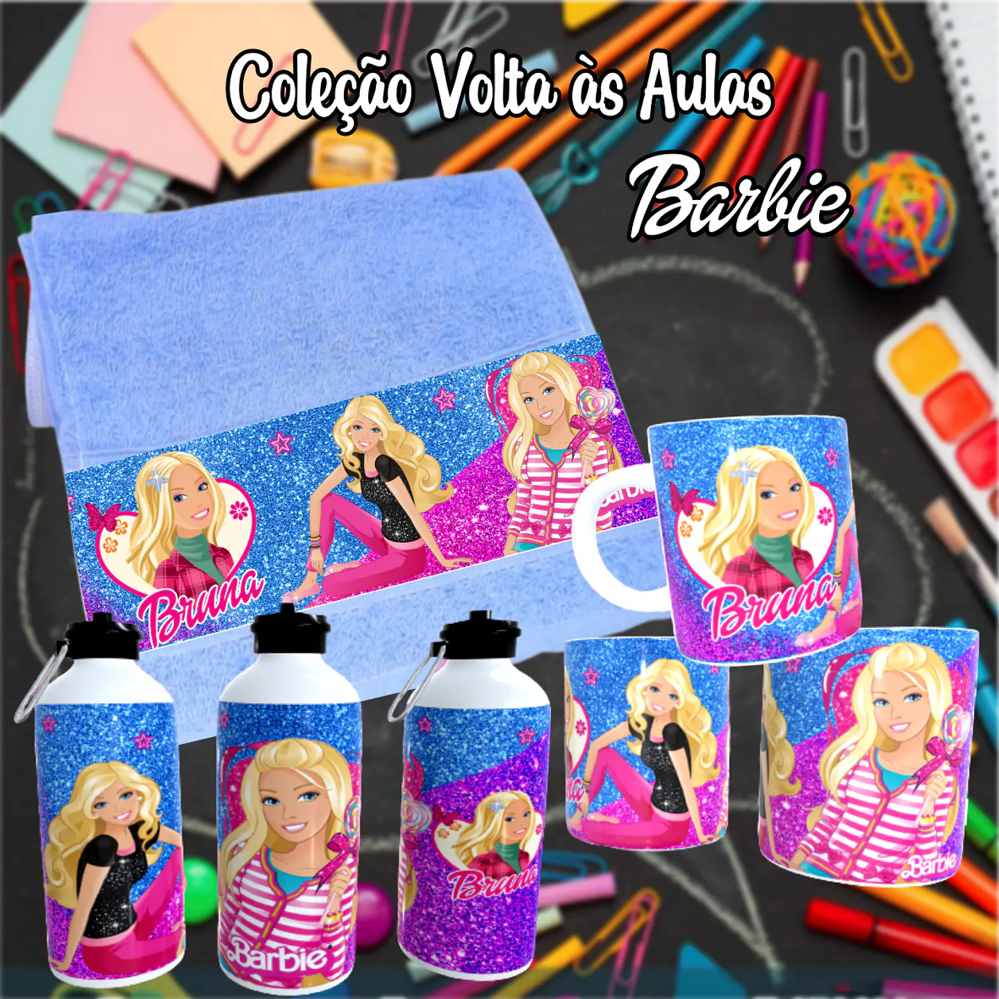 Kit Digital Barbie Sublimação - Volta às Aulas 21