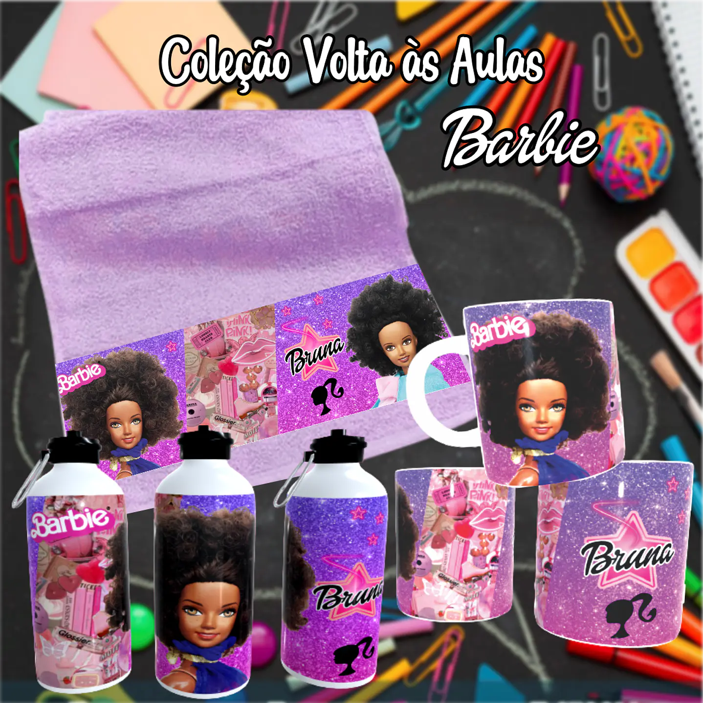Kit Digital Barbie Sublimação - Volta às Aulas 22