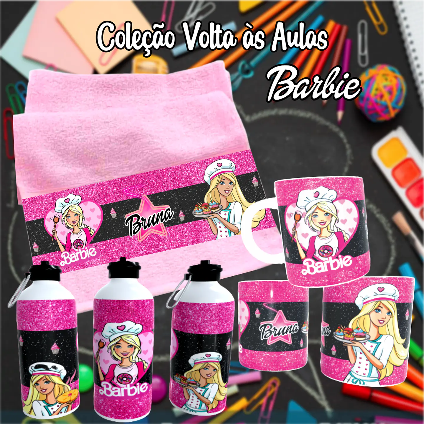 Kit Digital Barbie Sublimação - Volta às Aulas 23