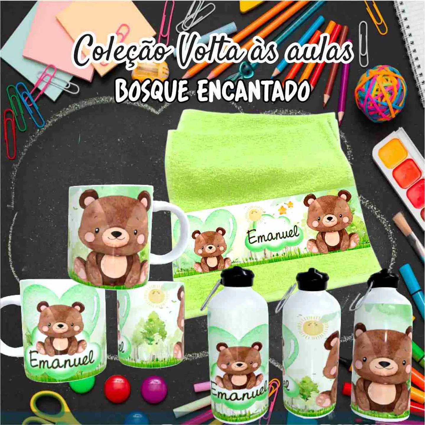 Kit Digital Bosque Encantado  Sublimação - Volta às Aulas 5