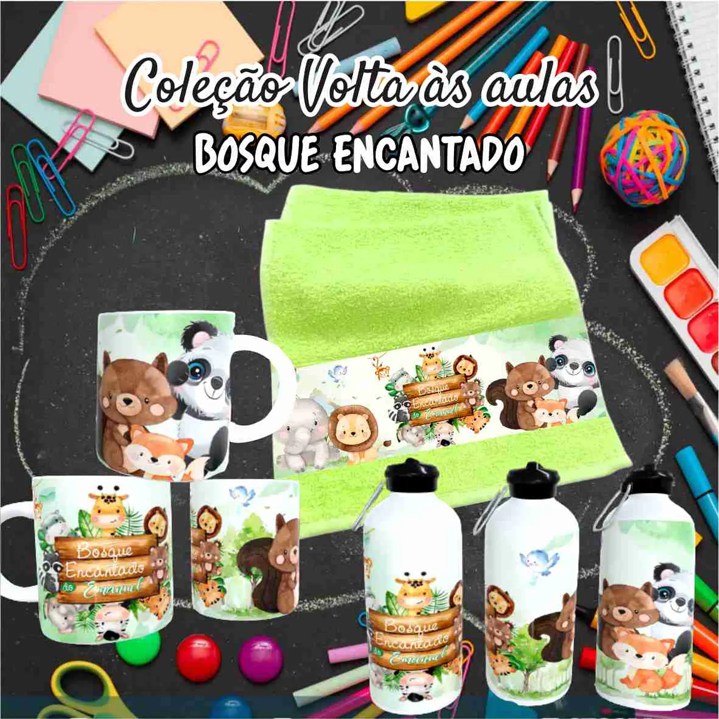 Kit Digital Bosque Encantado  Sublimação - Volta às Aulas 6