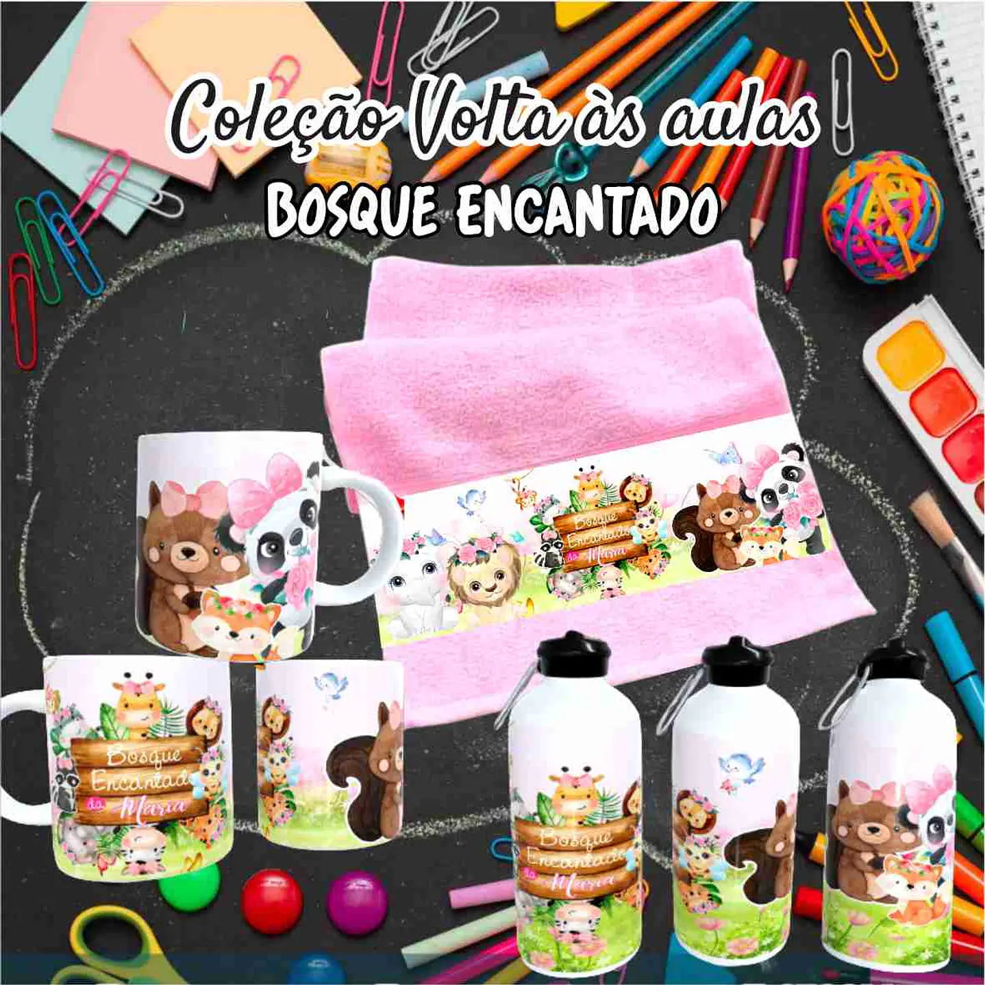 Kit Digital Bosque Encantado  Sublimação - Volta às Aulas 9