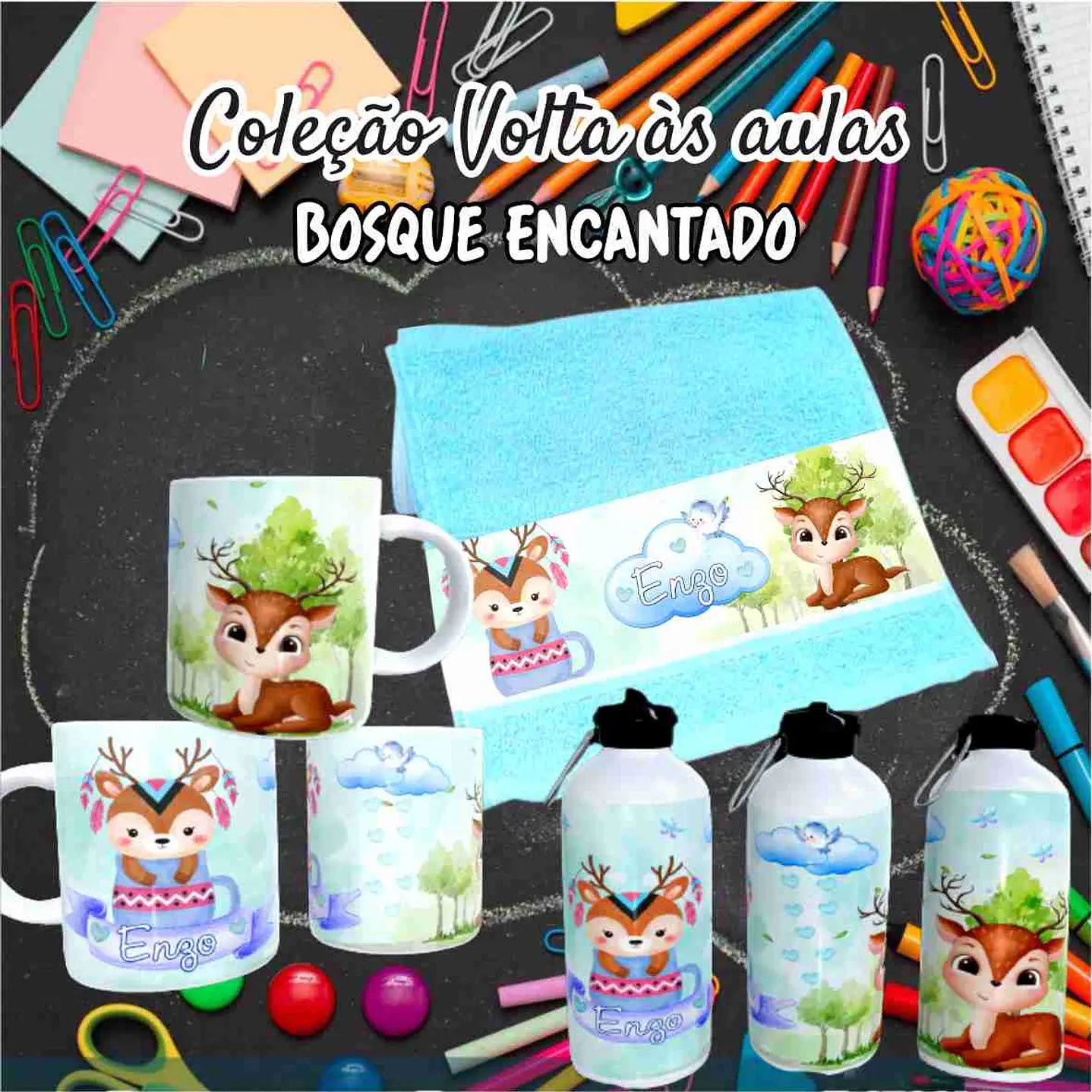 Kit Digital Bosque Encantado  Sublimação - Volta às Aulas 11