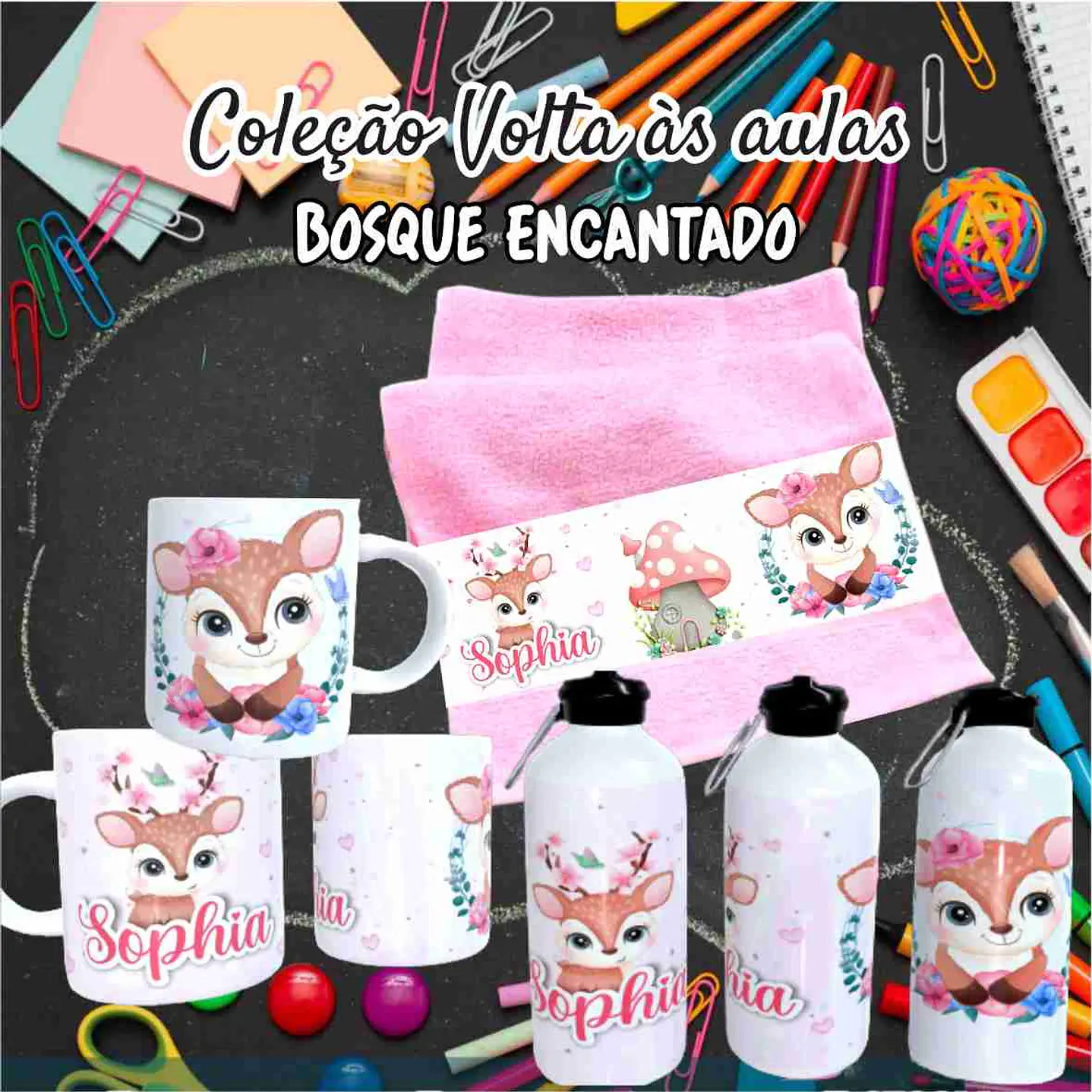 Kit Digital Bosque Encantado  Sublimação - Volta às Aulas 12