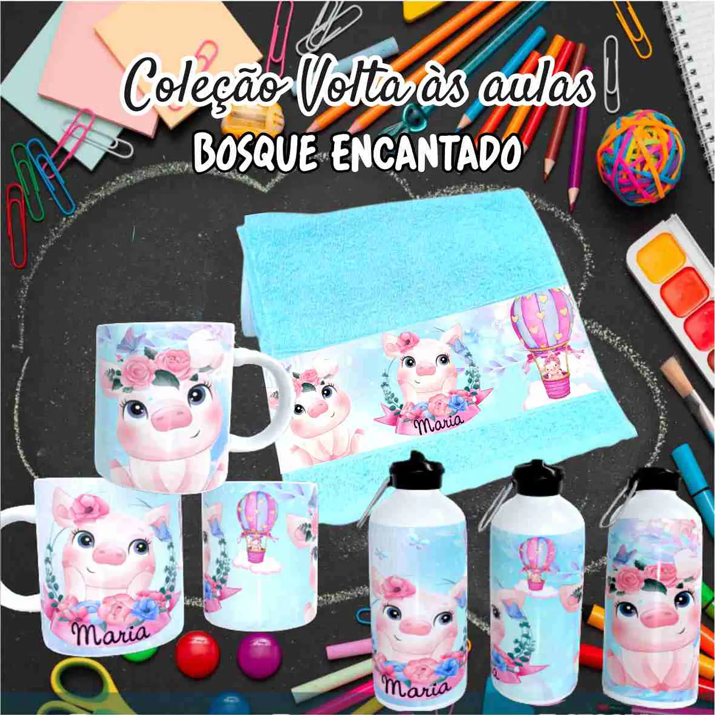Kit Digital Bosque Encantado  Sublimação - Volta às Aulas 13