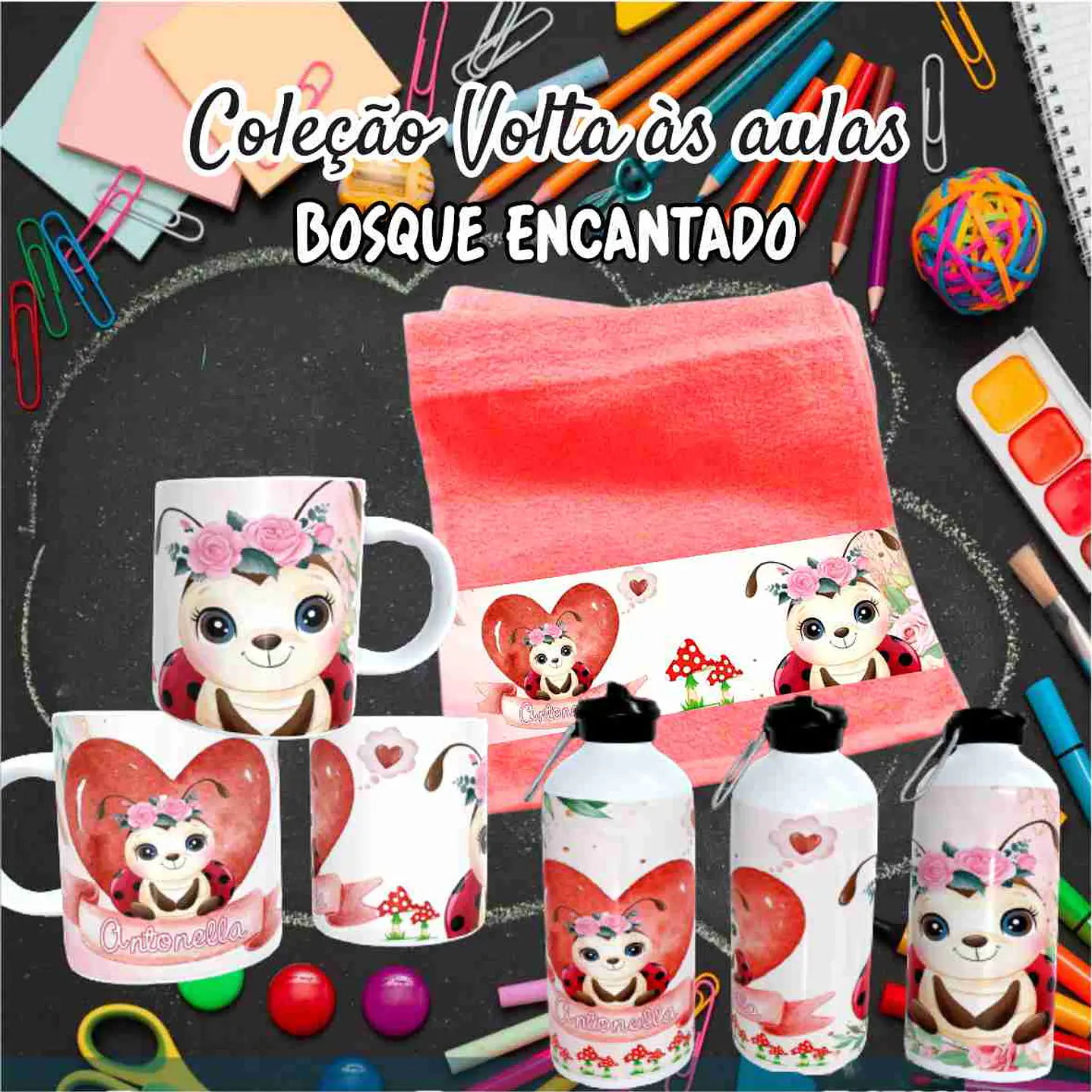 Kit Digital Bosque Encantado  Sublimação - Volta às Aulas 14