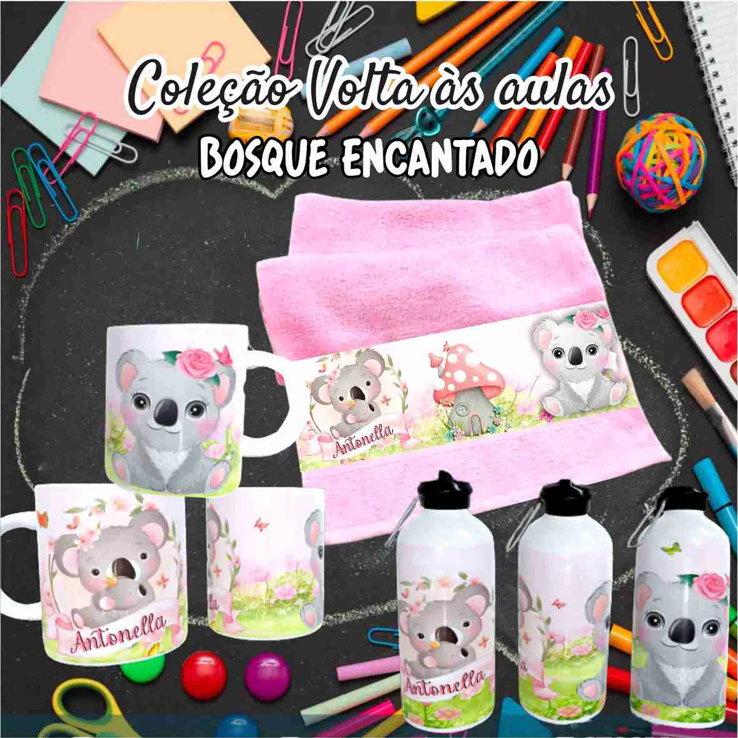Kit Digital Bosque Encantado  Sublimação - Volta às Aulas 18