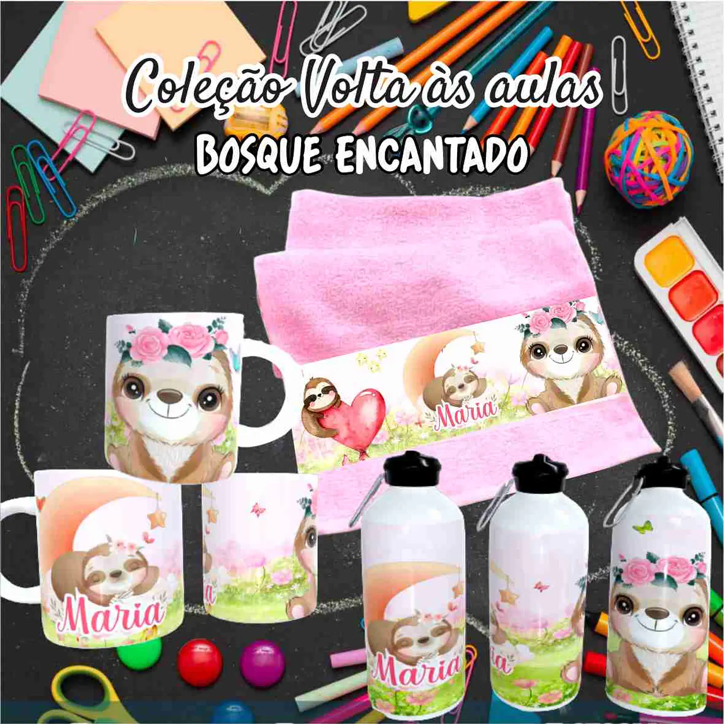 Kit Digital Bosque Encantado  Sublimação - Volta às Aulas 19