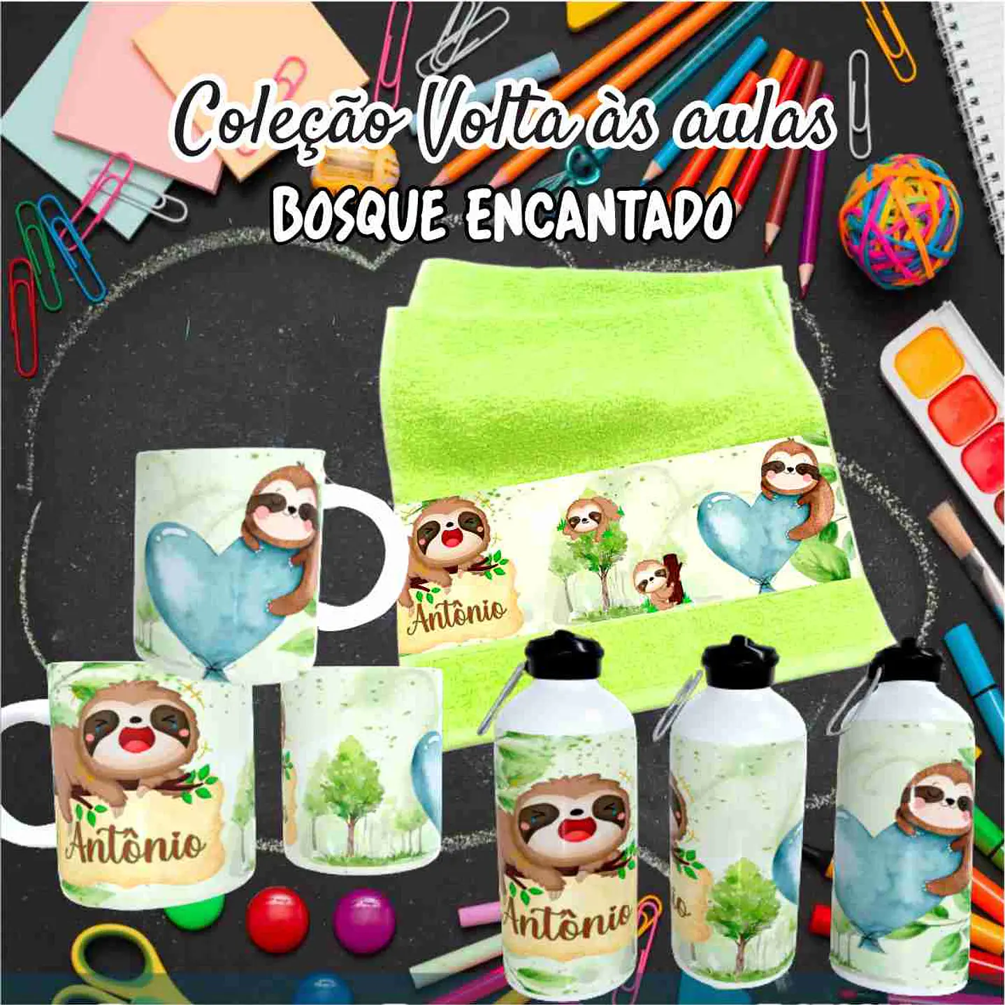 Kit Digital Bosque Encantado  Sublimação - Volta às Aulas 20